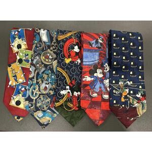Lot Of 5 Disney Mickey Mouse & Friends Ties Mickey Unlimited Neckties L5